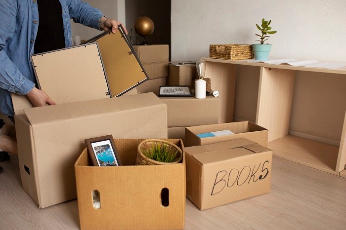 1. cardboard box storage